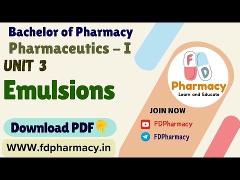 Unit 3 Emulsions Notes | Pharmaceutics - I Notes | Bachelor of Pharmacy PDF Notes