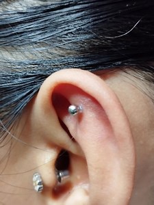 Yesterday client, additional butterfly. flat and helix piercing. Who's next? Get yours and visit us. Pls. Share thanks | Mars Ink Life Tattoo | Facebook