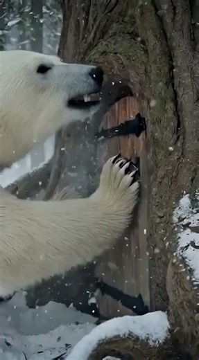 Can She Outrun the Wilderness’s Most Powerful Predator?#bearattack #polarbear #asmr