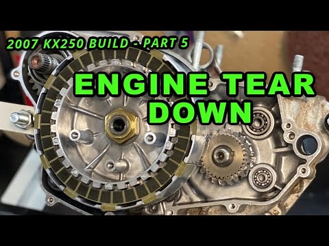 2007 KX250 Rebuild - Part 5 - How to Tear Down a KX250 Engine step by step