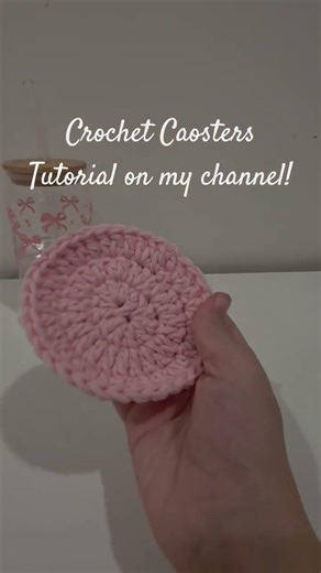 crochet coaster tutorial on my channel! #crochet #yarn #craftideas #coaster