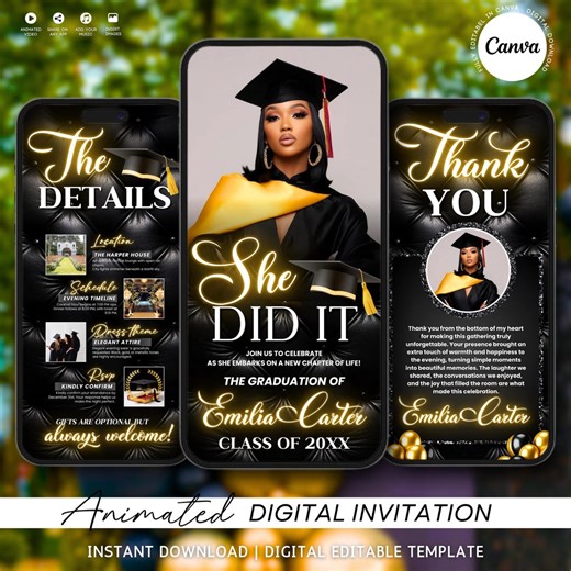 Digital Graduation Invitation, Graduation Party, Graduation Invitation, Congrats to the Grad Flyer, Class of 2026 Evite, Grad Announcement - Etsy