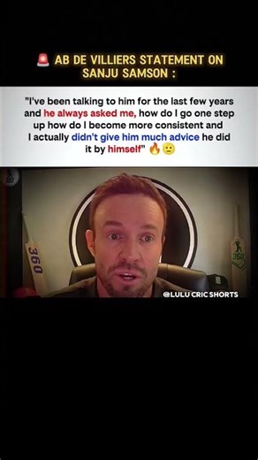 🚨 Ab de Villiers statement on Sanju Samson : #sanjusamson #abdevilliers