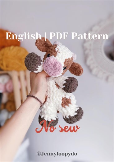 Crochet Cow Lovey Pattern – No-sew Chloe Baby Cow (PDF Pattern) - Etsy