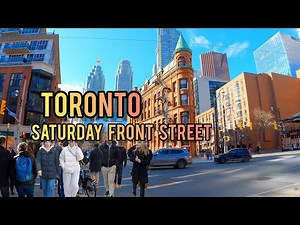 Toronto Walking Tour, Front Street Downtown Toronto Canada, 4K