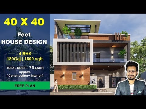 40x40 House Design 3D | 180 Gaj | 1600 sqft | 40*40 house design | 12X12 Meter || DV Studio