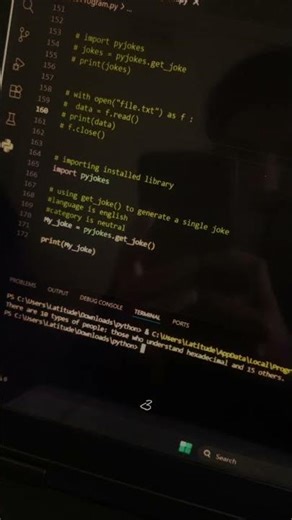 python and it's pyjokes #python #coding #viral #merizindagihaitu #talwiinder #palpal #song