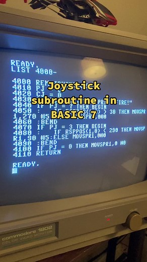 Making a sprite go back and forth without passing into the border with BASIC 7 on the Commodore 128 #Commodore128 #Commodore64 #C64 #retrocomputer #BASIC #8bit