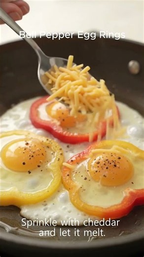 Make breakfast more colorful with these easy Bell Pepper Egg Rings!