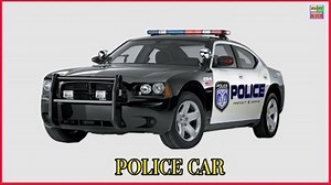 Learning Street Vehicles Names and Sounds for kids Learn Cars, Trucks, Tractors, Ambulance, Police