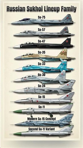 Russian Sukhoi Fighter Jet Evolution ✈️ | Complete Su-11 to Su-75 Lineup Explained 🔥