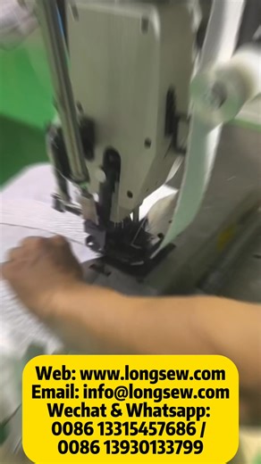 Long arm and High arm for whole loop belt holding sewing machine, 45mm needle guage and 30mm needle guage for different size of loop from Longsew Machinery. | Vicky Wang