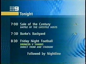 Channel Nine - Lineup and Sports Ident (27.4.2001)