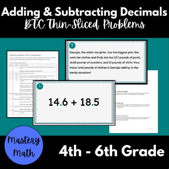 Add & Subtract Decimals Thin Slicing | Building Thinking Classrooms BTC | 5th Gr