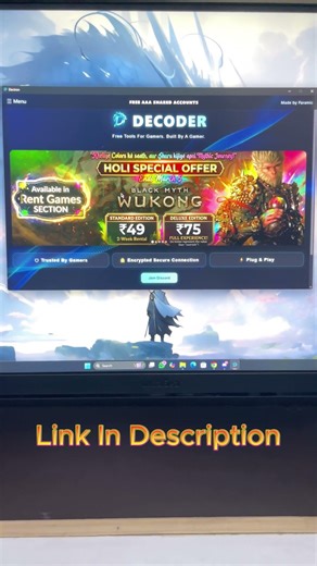 The Cheapest Way to Play Black Myth Wukong in India (DECODER App) #gaming #pcgaming #trend #steam