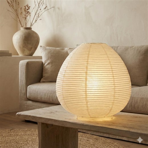 Japanese Rice Paper Table Lamp — Soft Warm Lantern, Minimal Zen Decor for Bedroom, Living Room - Etsy UK