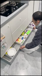 2M views · 9.7K reactions | Here are some simple tricks to save space in the kitchen! A hidden step stool, a sliding countertop, a foldable stool, and discreet drawers under the cabinets. Practical ideas to keep your space organized and functional. | Androf | Facebook
