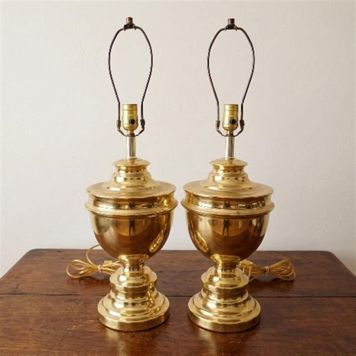 Vintage Brass Urn Table Lamps Hollywood Regency Mid Century Modern Neoclassical - Etsy