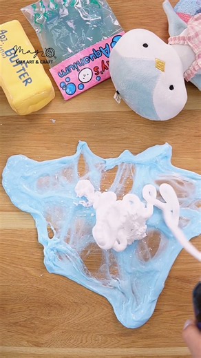 DIY Iceberg Slime ASMR | Satisfying Crunchy Slime Experiment