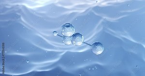 Bicarbonate rotating molecular structure, 3d model of molecule, polyatomic anion, looped video