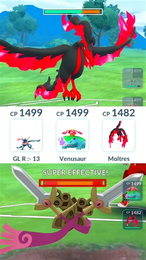 Shadow Venusaur 🌿 Greninja 🌊 Moltres 🔥 || ‪@pokemongo‬ #shorts #battle #pvpteam