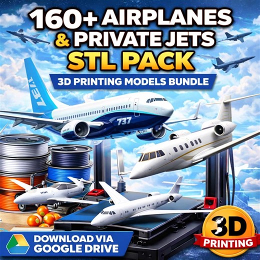 160  Airplanes & Private Jets STL Pack – 3D Printing Models Bundle   UPDATES - Etsy