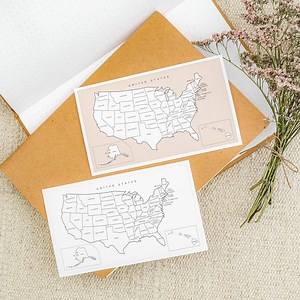 United States Map Sticker USA Travel Tracker Sticker of US Map Planner Stickers Places I've Been Map States Visited Sticker Coloring Map - Etsy