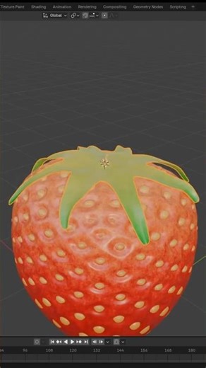 Blender ASMR 🍓 Modeling a Realistic Strawberry (No Talking)