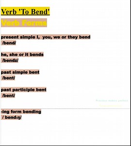 Verb To Bend - Forms | Empowering English Learning