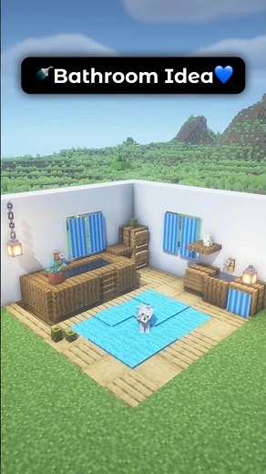 Simple Aesthetic Blue Bathroom Interior Design Idea In Minecraft! 💙🚿