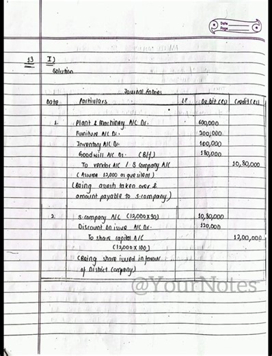 Class 12|| Accounting || 2082(2025) solution || QN.13 solution|| #YourNotes