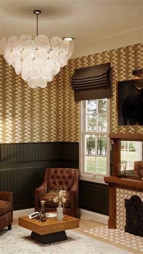 🌿3D Visualizer | Interior Renders on Instagram: "✨ How a visualization comes to life — from idea to reality. It all starts with a mood board — a collection of colors, textures, and inspiration that sets the tone for the entire project. Step by step, those references transform into space, light, and atmosphere. That magical moment when you see your idea come alive on screen — long before it’s built 🪄 📍Project: Office in a classic style Colors: deep olive, natural wood, warm golden accents #int