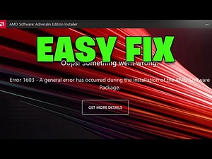 🔥 How To Fix AMD Error 1603 | AMD Installer Crashing ✅
