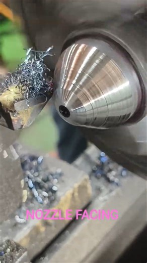 Nozzle Facing #lathe #lathetips #grinder #cuttingskills #polishing #facing #facial #cnc #turning