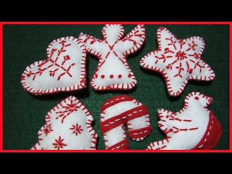 How to make Christmas Felt Ornaments No.2 - with subtitles