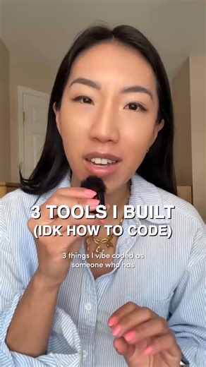Hannah Zhang👩🏻‍💻 on Instagram: "3 things i shipped as a nontechnical person: ✅ a jobs website ✅ a competitor research tool (claude code + python script) ✅ a connection form why i’m learning: - i want more time for creative + strategy work - i want to automate boring repetitive tasks - i want the confidence of being able to build without waiting on someone else easy mode: make your own GPT + try Lovable next level: Claude Code what’s 1 tiny thing you’d build if it felt easy? 🏷️ vibe coding, a