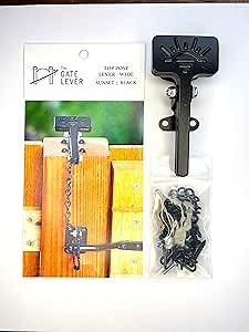 Gate Latch Solution | The Gate Lever | Top Post Mount | x | Universal to Many Gates | Easy to Install, Even Easier to Use (Wide/Black/Sunset)