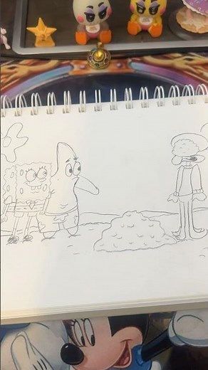 Snowball fight drawing from SpongeBob SquarePants