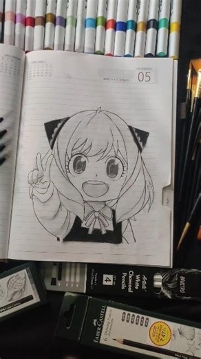 Anya Forger Cute Sketch ✨ | Speed Drawing by Taskin #shorts