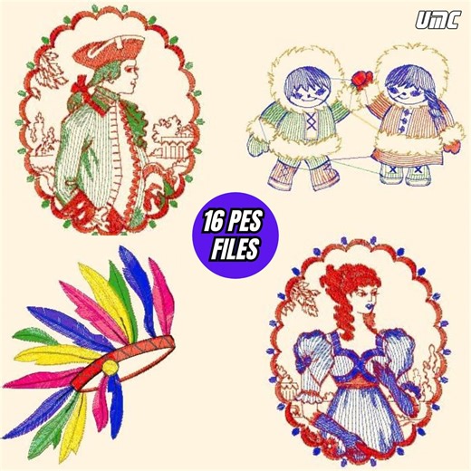 A View of the Past 16 Embroidery PES Files Bundle – JPG & Size Guide Included - Etsy