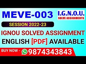 MEVE-003 Solved Assignment 2022-23 in English, MEVE 3 Solved Assignment 2023, MEVE 3 Assignment