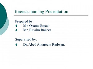 forensic nursing Presentation - SlideServe