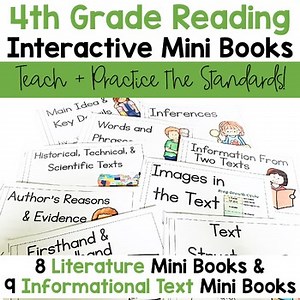 4th Grade Reading Interactive Mini Books Bundle Fourth Grade Reading Practice