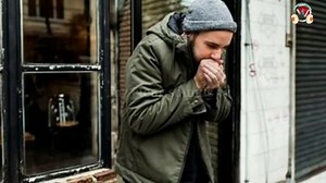 man shivering from cold sound no copyright