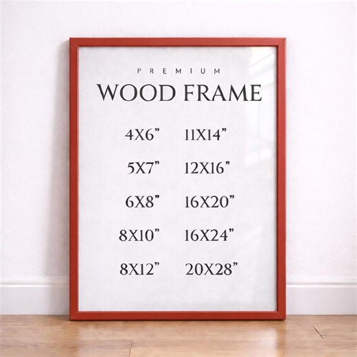 Red Wood Picture Frame, Minimalist, Boho Wall Decor, Frame for Poster, Artwork, Degrees and Certificates, 8x10", 10x12", 8.5x11" - Etsy