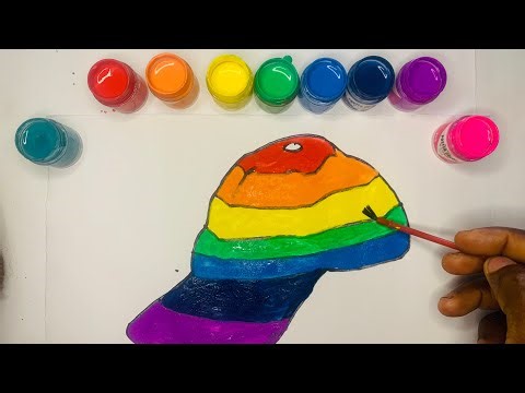 Cute rainbow cap drawing,painting & coloring for kids and beginners /Rainbow ABC Art Kids!