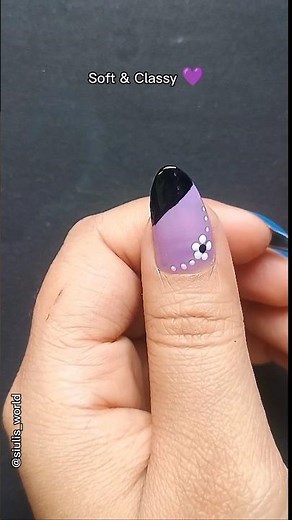 Purple and black nail art tutorial