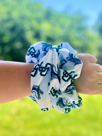 Personalized Logo Scrunchie, Custom Logo Scrunchie, College Logo Scrunchie, School Mascot Srunchie - Etsy