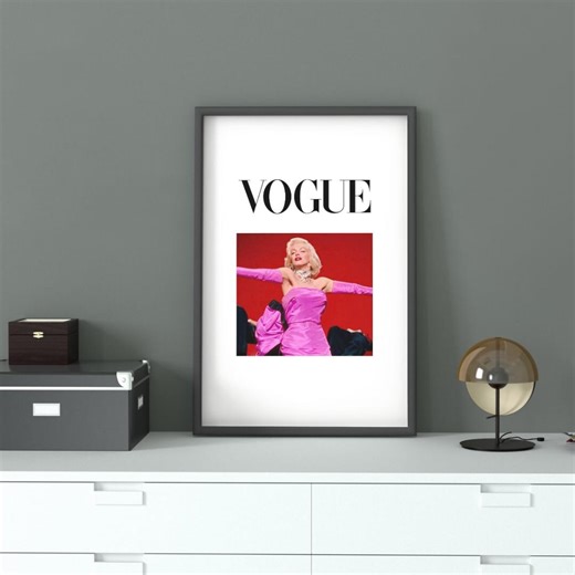 Marilyn Monroe Vintage Poster With Vogue Lettering | Elegant, Stylish and Aesthetic Wall Decor in Hollywood Style - Etsy