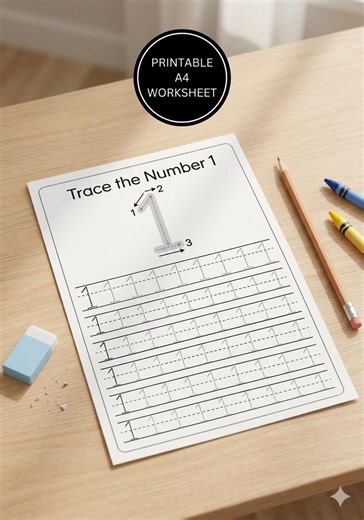 Number Tracing Worksheet 1-10 – Preschool Learning, Homeschool Activity (PDF Download) - Etsy